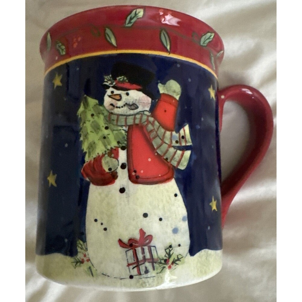 Susan Winget Certified International Snowman Christmas Mug Cup 16 Oz. Exc. Cond